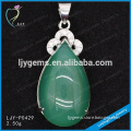 Charming S925 Jewelry Large Oval Green Jade Gemstone Pendant